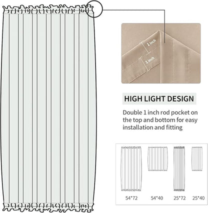 DWCN French Door Curtains – Rod Pocket Thermal Blackout Curtain - Image 3
