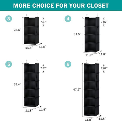 YOUDENOVA Hanging Closet Organizer, 4-Shelf Closet Hanging Storage Shelves - Image 4