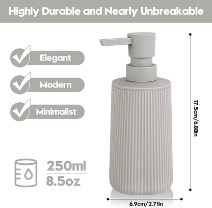 Small Soap Dispenser for Bathroom and Kitchen, Modern Farmhouse Striped Style - Image 6