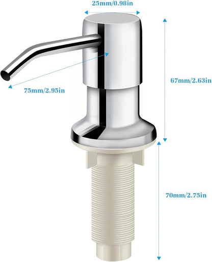 Soap Dispenser for Kitchen Sink and Extension Tube Kit, Stainless Steel - Image 5