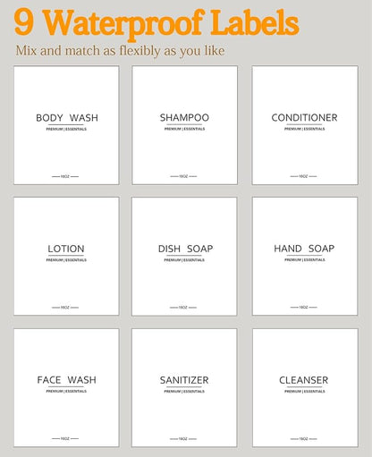 Frosted Pearl White Shampoo and Conditioner Bottles, Refillable Apothecary - Image 7