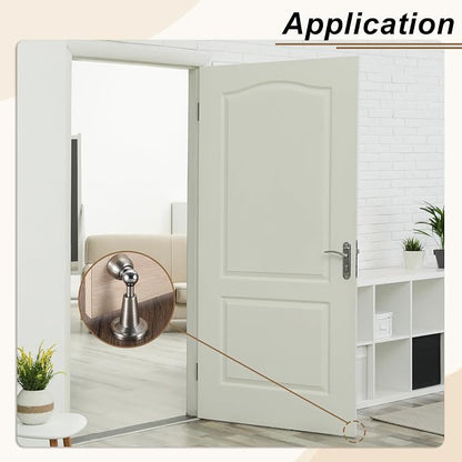 uxcell 4Pcs Magnetic Door Stopper, 304 Stainless Steel Magnetic Door Stop Catch - Image 4