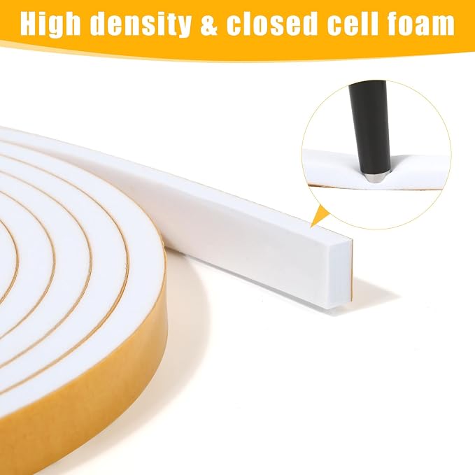 Weather Stripping Seal for Door Window, 13Feet High Density Foam Tape, - Image 5