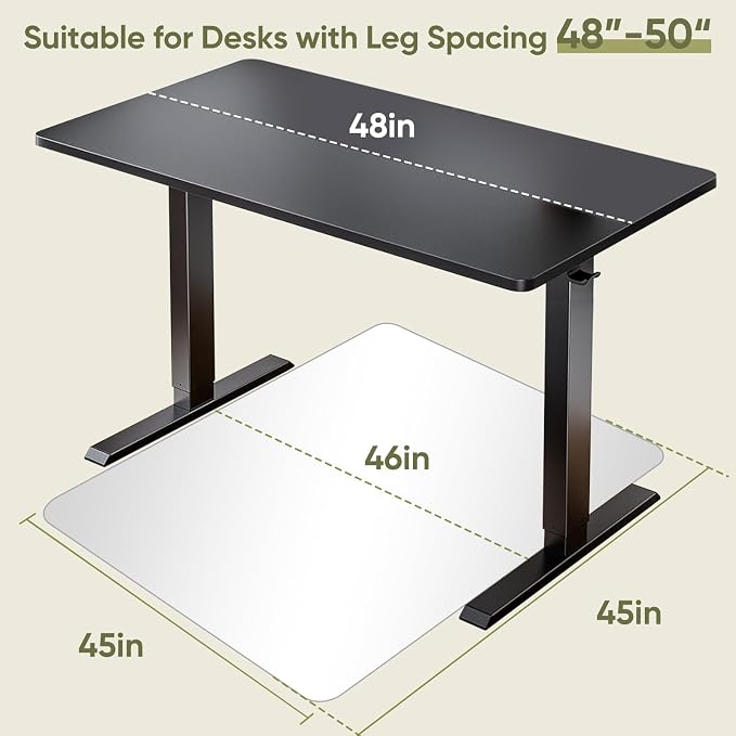 Office Chair Mat for Carpet & Hardwood, Upgraded 45" x 45" Tempered Glass Chair - Image 6