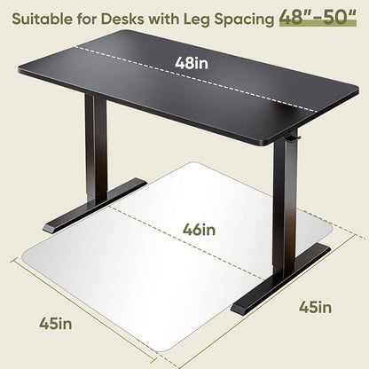 Office Chair Mat for Carpet & Hardwood, Upgraded 45" x 45" Tempered Glass Chair - Image 6