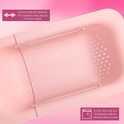Paris Hilton Over the Sink Expandable Colander, Extendable Strainer, Adjustable - Image 5