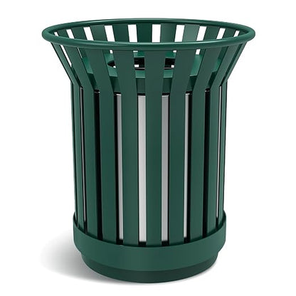 16Gallon/62L Commercial Outdoor & Indoor Metal Trash Can, Outdoor Slatted Trash by Unknown