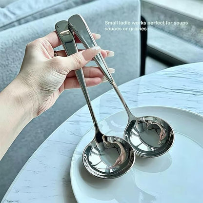 Small Ladle, 304 Stainless Steel Small Gravy Soup Serving Ladle - Image 3