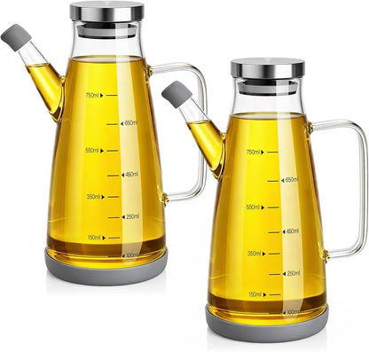 Zhehao 2 Pcs Glass Oil Bottle 25oz/750ml Cooking Oil Dispenser by Zhehao