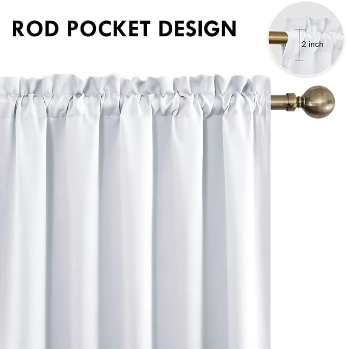 DWCN White Curtains for Living Room Thermal Insulated, Energy Saving & Noise - Image 4