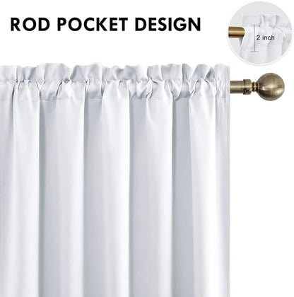 DWCN White Curtains for Living Room Thermal Insulated, Energy Saving & Noise - Image 4
