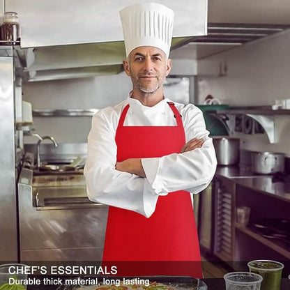 Jubatus 2 Pack Bib Aprons with 2 Pockets Cooking Chef Kitchen Apron - Image 4