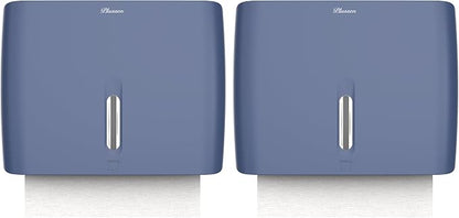 Commercial Paper Towel Dispenser Wall Mount Blue Pack of 2 Fits Multifold Paper by PLUSSEN