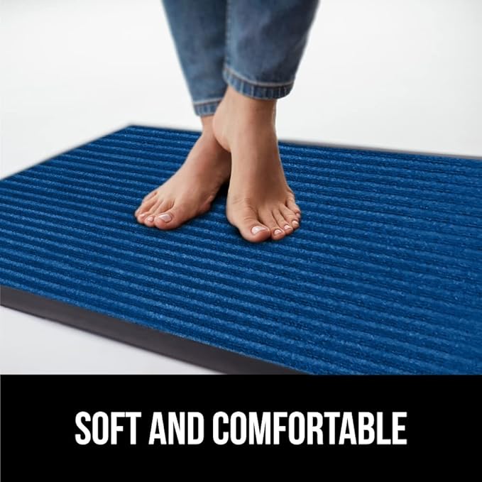 GORILLA GRIP Traffic Guard Door Mat, 2 Pack, Heavy Duty Waterproof Doormat, Commercial Office Space Welcome Mats, Stain and Fade Resistant, Low Profile, Strong Rubber Backing, 29x17, Blue