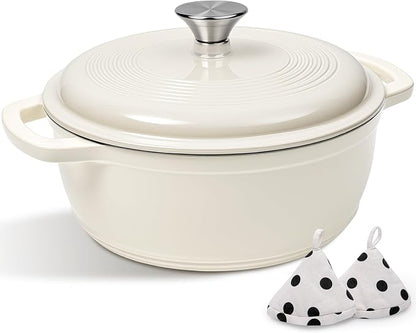 Enameled Cast Iron Dutch Oven Pot by AIVIKI