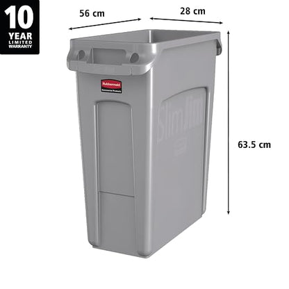 Rubbermaid Commercial Products SLIM JIM Plastic Rectangular Trash/Garbage - Image 2