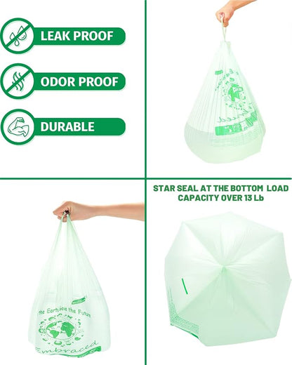 100% Compostable Trash Bags, 3 Gallon Compost Bags Small Kitchen Trash Bags - Image 6