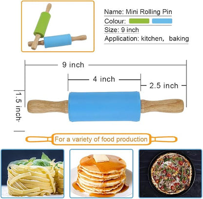 Koogel 2PCS Small Rolling Pin, 9 Inch Kids Rolling Pin - Image 3