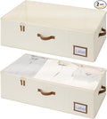 StorageWorks Under Bed Storage Bins, 10'' Underbed Storage Containers with Lid, 90L Clothes Organizer for Bedding, Blankets, Sweaters, Shoes, 2-Pack