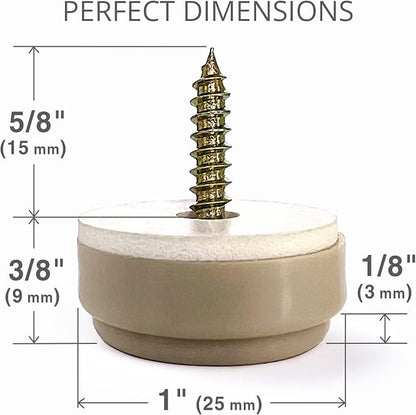 Chair Glides X-PROTECTOR – 8 PCS 1" Furniture Glides – Screw-On Chair Sliders – - Image 3