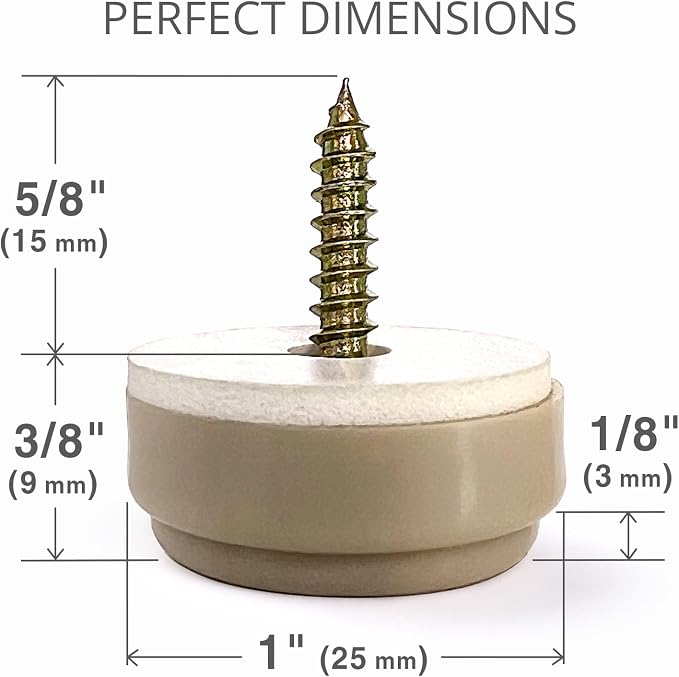 Chair Glides X-PROTECTOR – 16 PCS 1" Furniture Glides – Screw-On Chair Sliders - Image 5