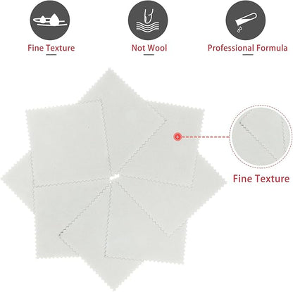 CATIFLIN 100pcs Jewelry Cleaning Cloth, Small Jewelry Polishing Cloth - Image 2