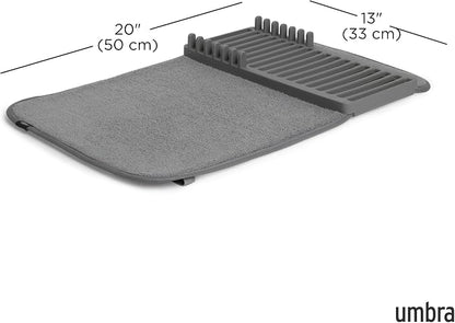 Umbra Udry Dish Rack and Microfiber Drying Mat – Space-Saving Design Folds Up - Image 3