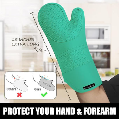 Rorecay 6pcs Oven Mitts and Pot Holders Sets Heat Resistant 500 Degrees - Image 3