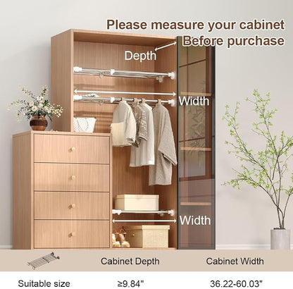 Hershii Tension Shelf Expandable Rod Closet System Heavy Duty Clothes Hanger - Image 5