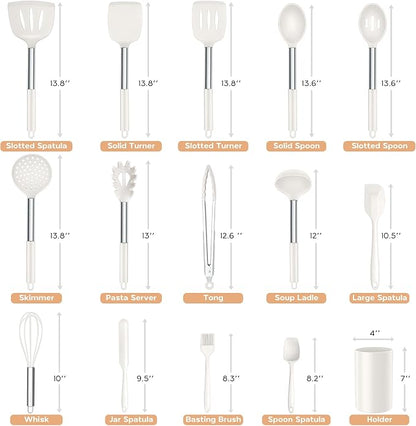 Onader Silicone Kitchen Utensils Set, Includes Heat Resistant Spatula Turner - Image 2