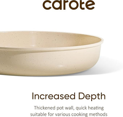 CAROTE 10" Frying Pan Set, Non-Toxic PTFE & PFOA Free Fry Pan & Omelet Pan - Image 6
