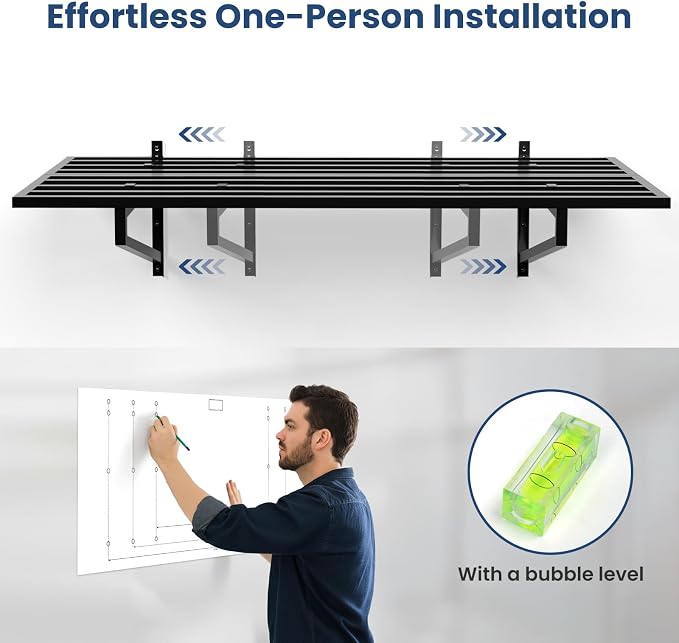 3-Pack Garage Wall Shelves, 750 lbs Capacity, Steel Garage Organization Shelving - Image 5