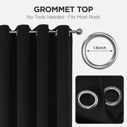Joydeco Blackout Patio Sliding Door Curtains 90 Inches Long, Grommet Privacy - Image 7