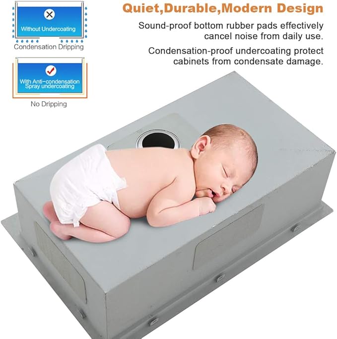 33x22 Drop In Kitchen Sink Workstation-Bokaiya Stainless Steel Kitchen Sink 33x22 Top Mount Drop In Workstation 16 Gauge 10" Handmade Deep Single Bowl Kitchen Sinks with Cutting Board