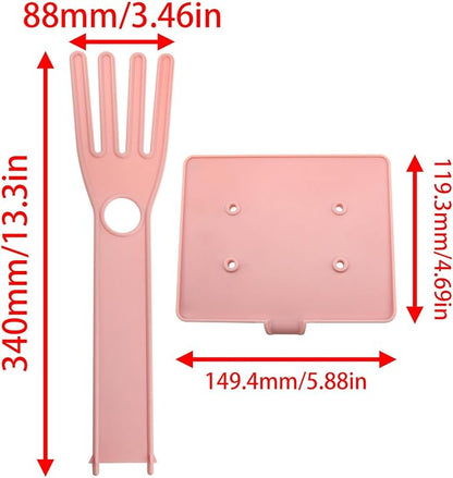 Pink Glove Holder 15x12x34cm Multifunctional Rubber Glove Drainer Towel Storage - Image 3