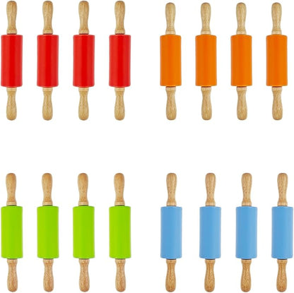16 Pack Small Rolling Pin for Kids, Kids Rolling Pin for Home Kitchen by Miokun