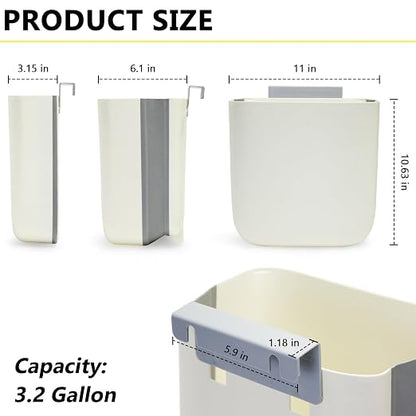 Soddeph 3.2 Gallon Foldable Hanging Trash Can - Image 2