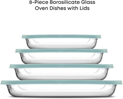 JoyJolt 8-Piece Borosilicate Glass Oven Dishes - Image 2