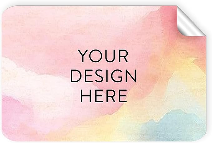 100 Custom Vinyl Stickers - Upload Your own Image, Text, Design, Logo - Personalized Logo Labels for Handmade, Packaging, Bottle, Jars, Candle, Brand Stickers (Watercolor, 4x2)