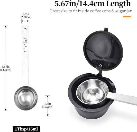 Long Handle Coffee Scoop: 5.64 Inch 18/8 Stainless Steel 1 Tablespoon Metal - Image 2