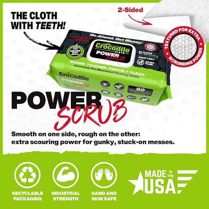 Crocodile Cloth PowerSCRUB Cleaning Wipes – 480 Count Dual-Surface Cloths - Image 4