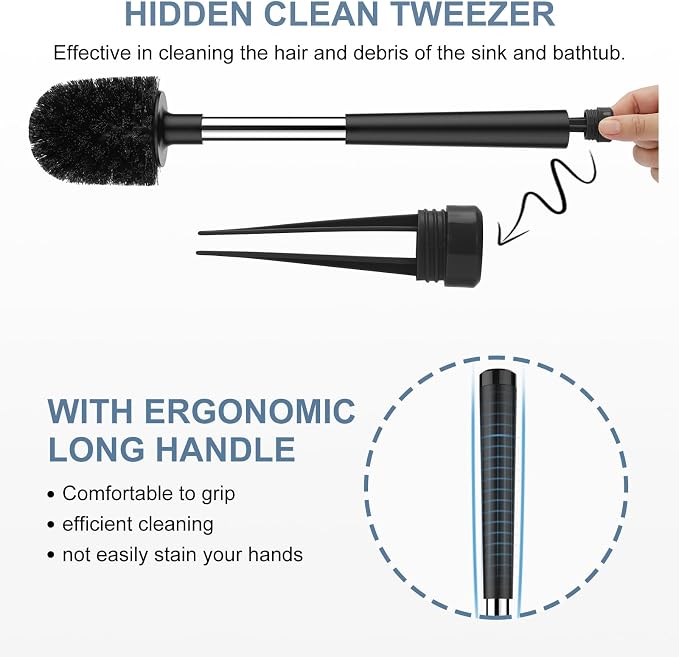 SetSail Toilet Brush and Holder 4 Pack, Self Closing Lid Toilet Bowl Brushes - Image 3