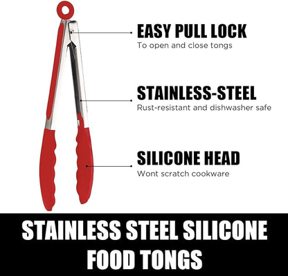 Kitchen Tongs with Silicone Tips, Kitchen Tongs, Cooking Tongs, Premium - Image 2