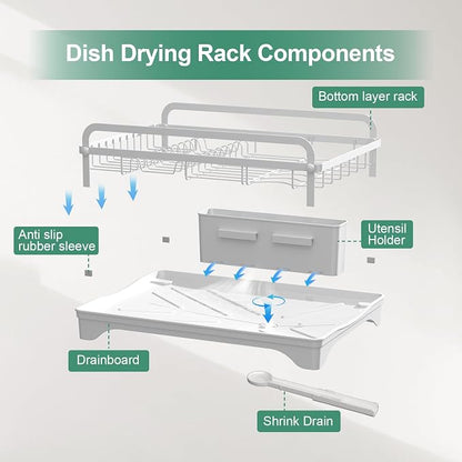 Dish Drying Rack, Dish Racks for Kitchen Counter, Metal Dish Drainer - Image 8