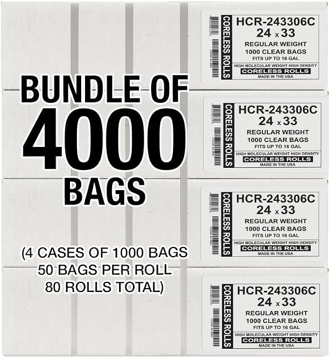 Aluf Plastics High Density Trash Bags, 16 Gallon, 6 Micron, - Image 2