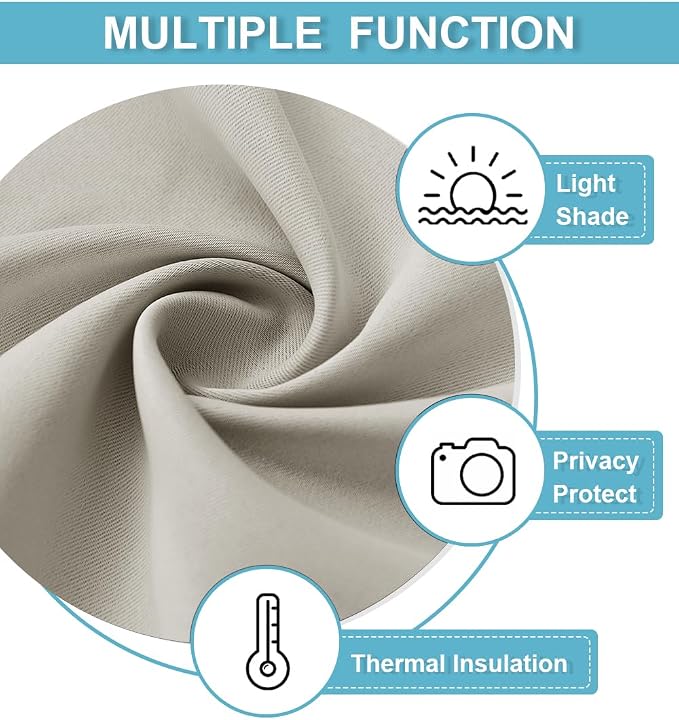 RYB HOME Blackout Curtains for Bedroom, Window Shades Thermal Insulating - Image 6