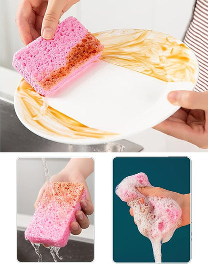METUUTER 12-Count Kitchen Sponges- Compressed Cellulose Sponges Non-Scratch - Image 5