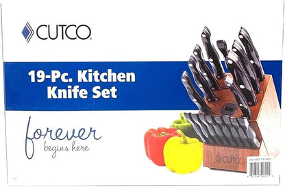 Cutco 19 Pc Kitchen Knife Set Cherry Wood Stand - Image 4