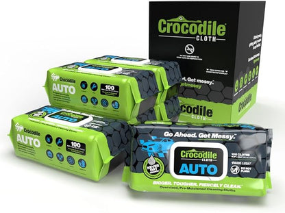 Crocodile Cloth Auto Cleaning Wipes – 600 Count XL 15" x 10" Heavy-Duty Car by CrocodileCloth