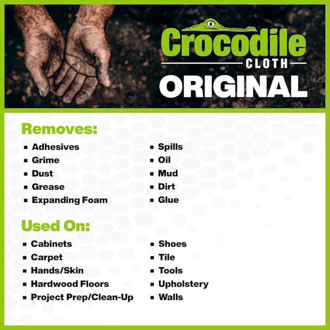 Crocodile Cloth Original Cleaning Wipes – 50 Hand & Tool Industrial Cleaning - Image 5